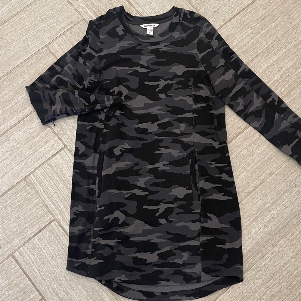 Athleta Camouflage Long Sleeve Balance Dress - Picture 3 of 5